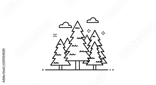 Minimalist Pine Forest Icon