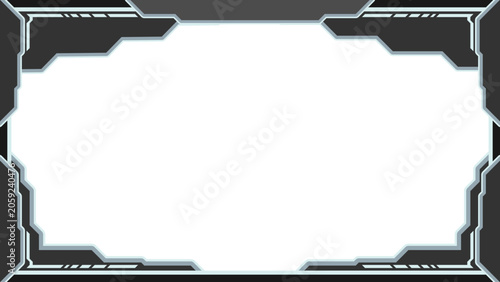 Futuristic HUD border frame sci-fi technology UI template