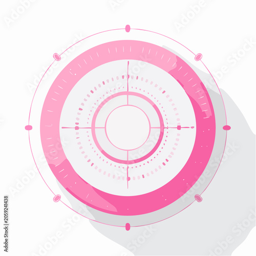 Pink Target Reticle with Digital Interface Elements