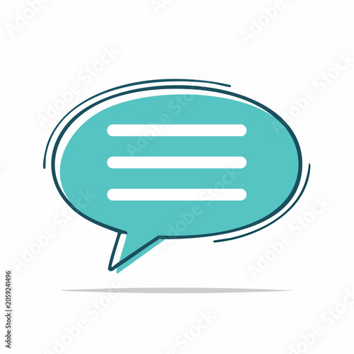 Speech Bubble Icon with Three Horizontal Lines