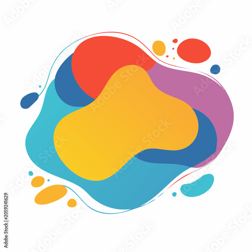 Abstract Colorful Fluid Shapes Background