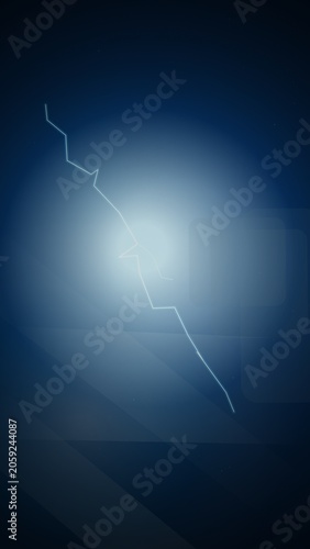 Airplane contrail in blue sky with soft light