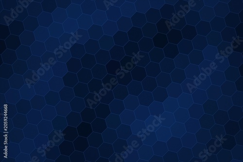 Dark Blue Hexagonal Grid Seamless Pattern