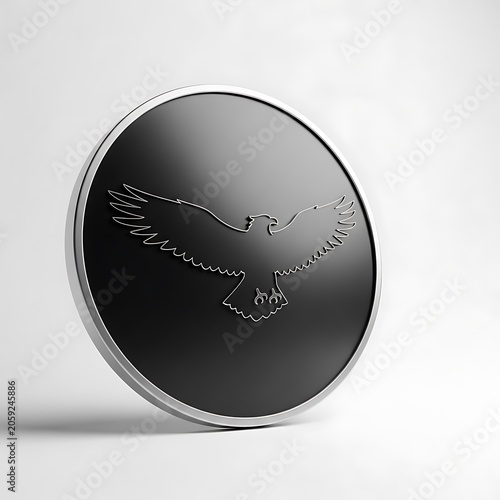 Modern Round Mirror with Artistic Engraving Design.