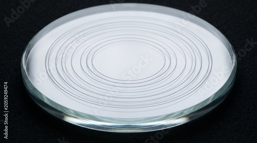 Glass Optical Reticle Target with Concentric Etched Calibration Lines