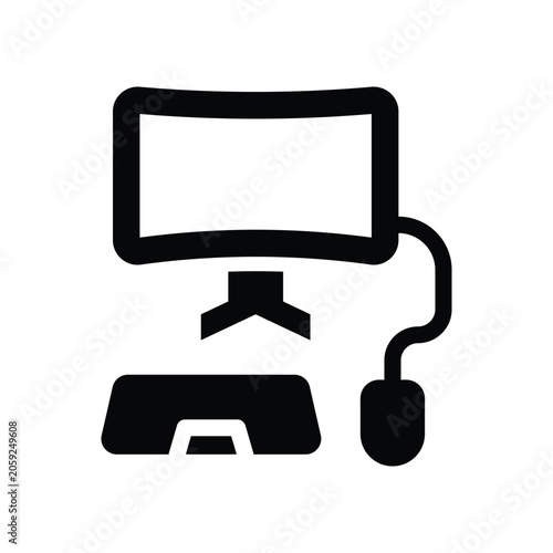 gaming curved solid icon illustration vector graphic.eps