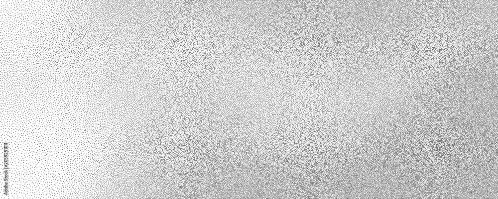 Fototapeta premium Grainy Noise Texture with Fine Dots. Dotted Gradient Effect on White Background. Gradation of Grain for Overlay Designs and Abstract Pattern Projects with Gritty Vintage Appeal.