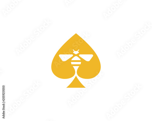 Playing card and bee logo
