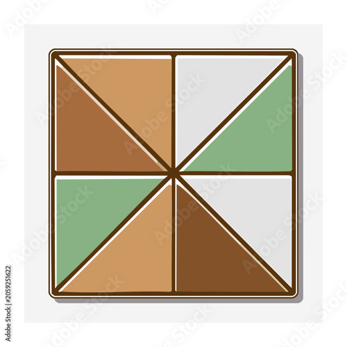 Flat Design Chocolate Bar Segments Illustration