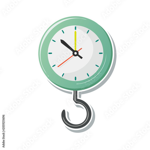 Flat design hanging clock illustration