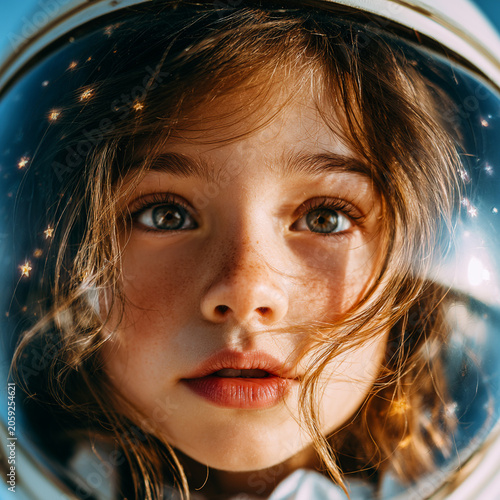 Little Girl Dreaming of Space