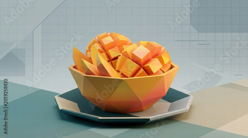 Colorful Fruit and Vegetable Slices in Brown Bowl