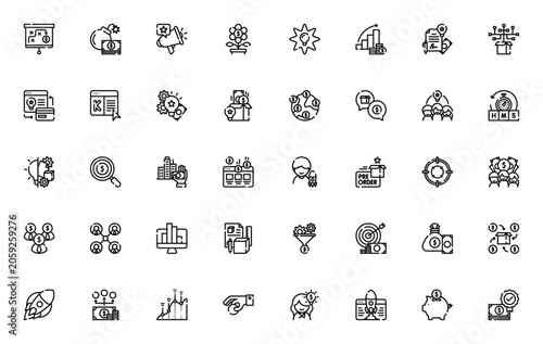 Obraz na plátně Crowdfunding icon set