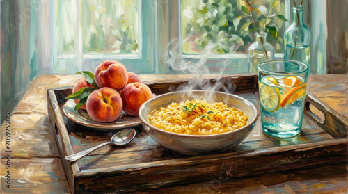 Dinner Plate with Apple and Soda