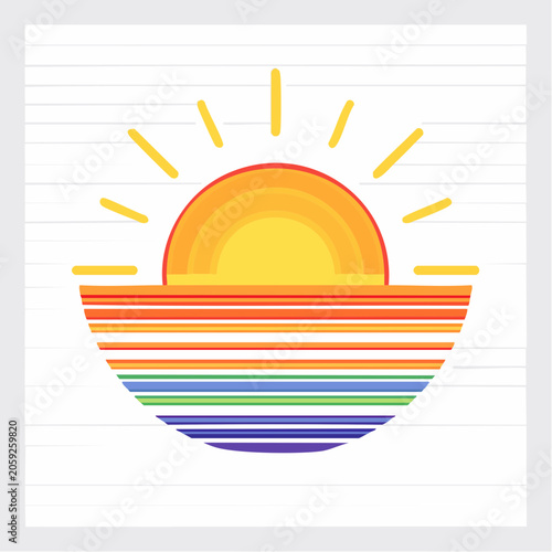 Rainbow Sunset or Sunrise Graphic