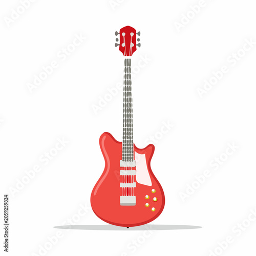 Red Electric Guitar Illustration