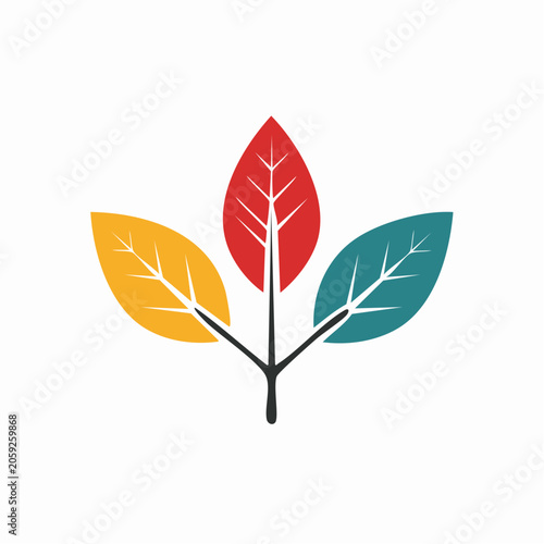 Stylized Three Leaves Icon