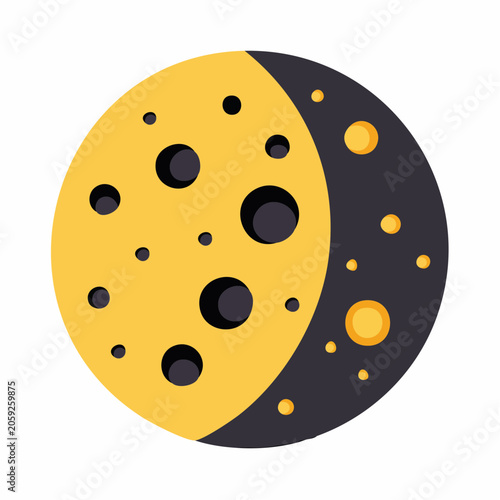 Stylized Moon Icon with Craters