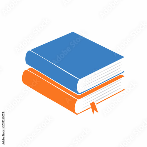 Stack of Two Books, Blue and Orange