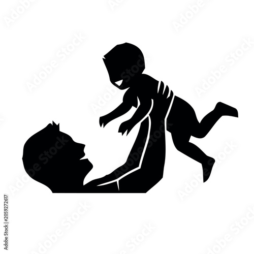 Fotografie Parental love silhouette icon