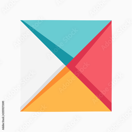Abstract Geometric Design with Four Color Blocks