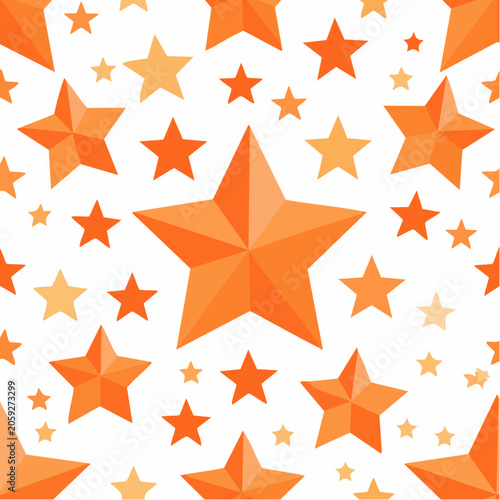 Seamless Pattern of Orange Stars