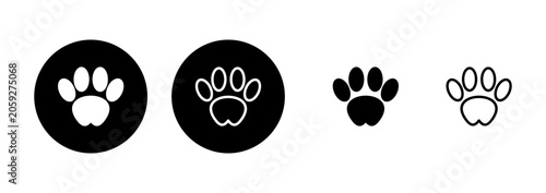 Photography Paw icon logo design. paw print sign and symbol. dog or cat paw