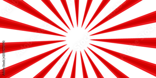 Fotografie large red and white japanese rising sun