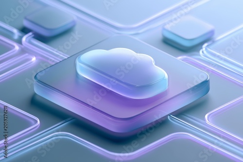 Premium glassmorphism cloud sync business application concept