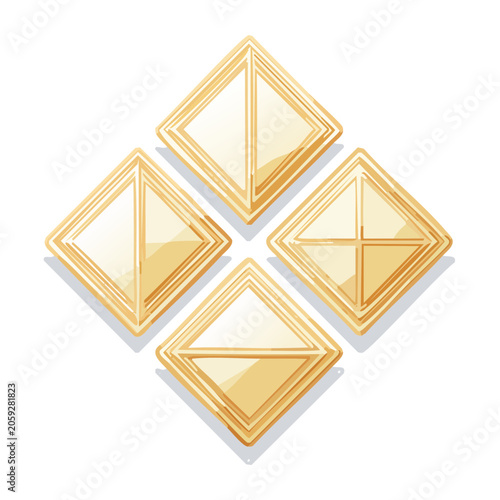 Golden Diamond Geometric Pattern Illustration