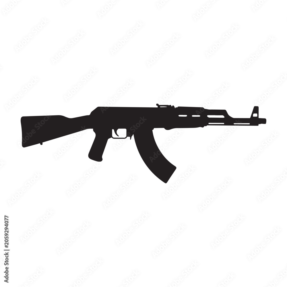 Fototapeta premium assault rifle vector black silhouette