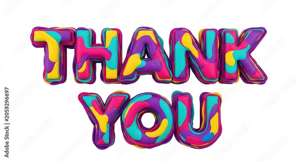 Naklejka premium Happy canada day thank you colorful 3d text