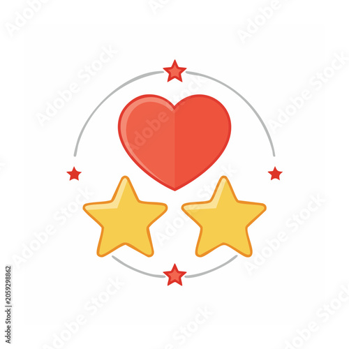 Red heart with yellow stars icon