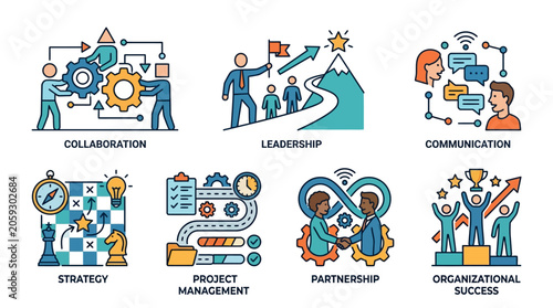 Photos Business icons for success strategy.