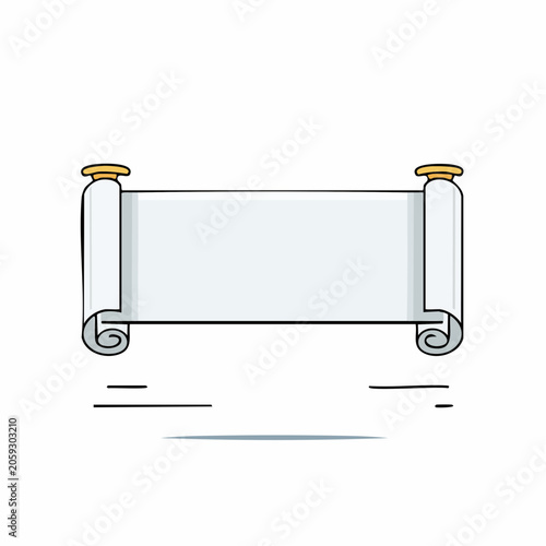 Blank Scroll Banner with Wooden Ends