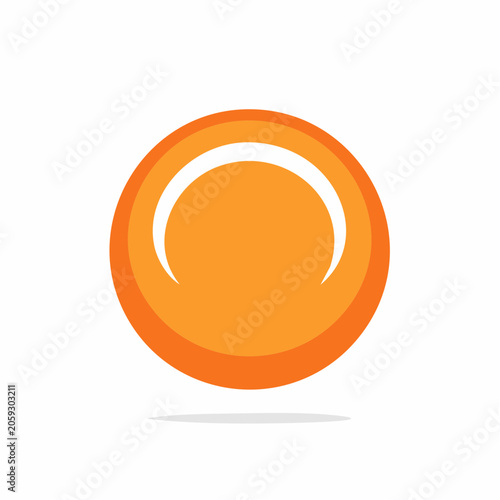Abstract Orange Circle with White Crescent Shape