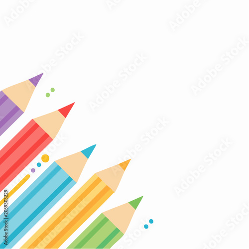 Colorful Pencils Arranged in a Diagonal Pattern