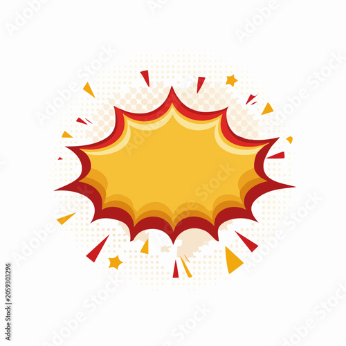 Explosion Speech Bubble with Halftone Pattern
