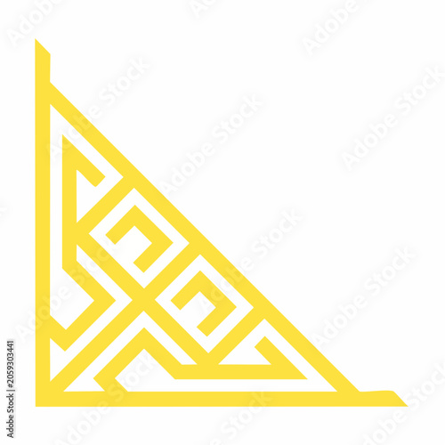 Yellow Geometric Corner Ornament