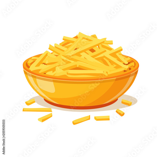 Illustration of French Fries in a Bowl