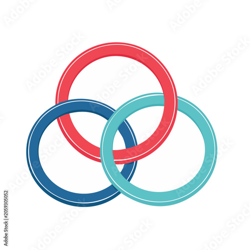 Interlocking rings icon with transparent background