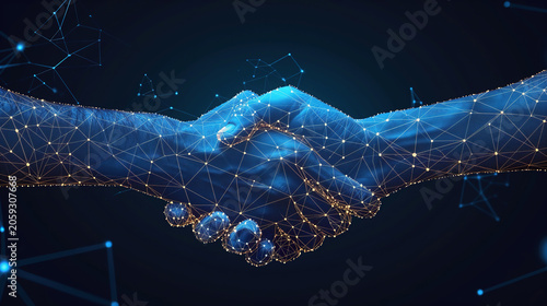 Polygonal Handshake and Blockchain Technology in Geometric Design