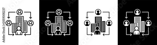 Obraz na plátně Broker white and black icon set design