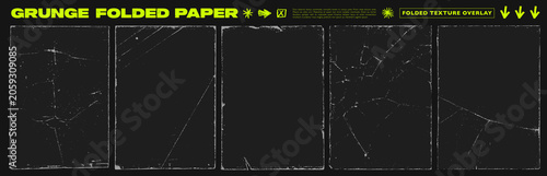 Fotografía Old paper overlay frames with fold effect texture and creases