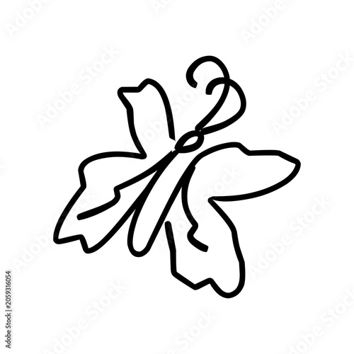 simple line art of a flying butterfly