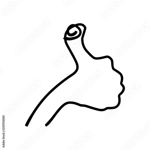simple line art of a hand with a thumb pose