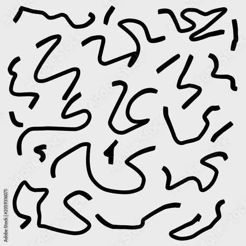 black abstract line scribbles