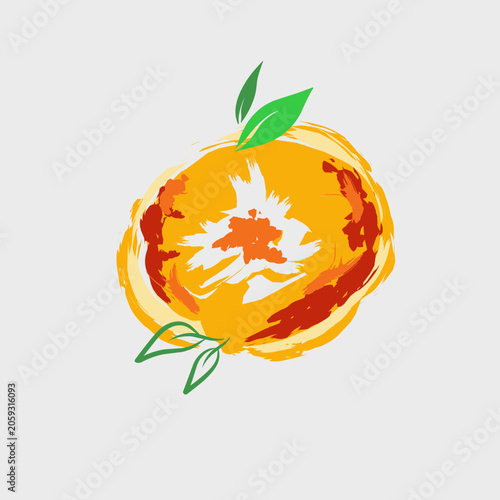 Abstract vector illustration of an orange fruit