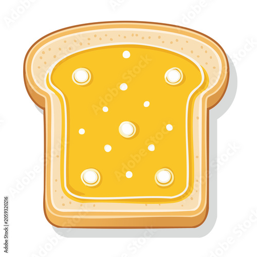 Cartoon slice of bread with butter