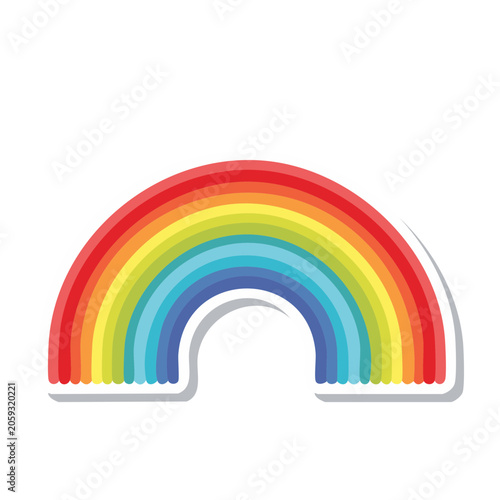 Colorful rainbow arc illustration on white background